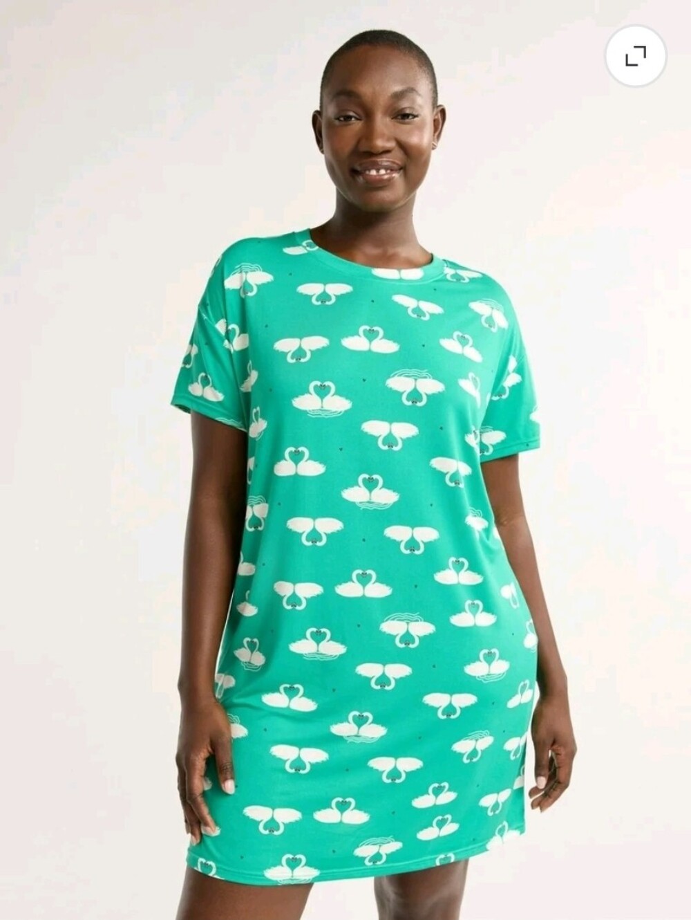 7Joyspun Women's Dreamy Soft Collection Sleepshirt with Short Sleeves, Size 2X